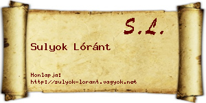 Sulyok Lóránt névjegykártya