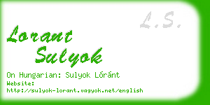 lorant sulyok business card