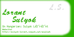lorant sulyok business card